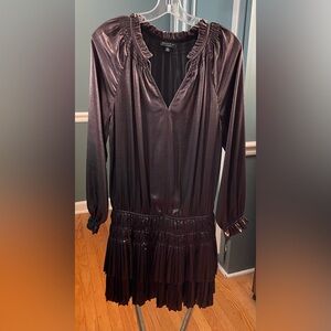 Current Air Shimmering Black Long Sleeve Dress